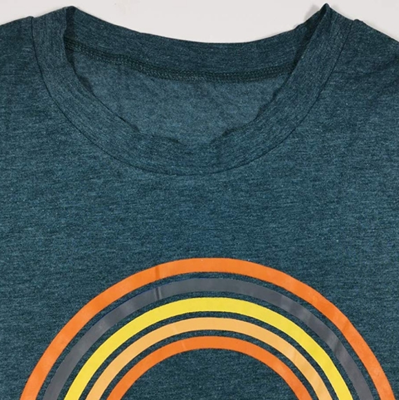 New Walkin on Sunshine Rainbow Graphic T-Shirt - Picture 2 of 3